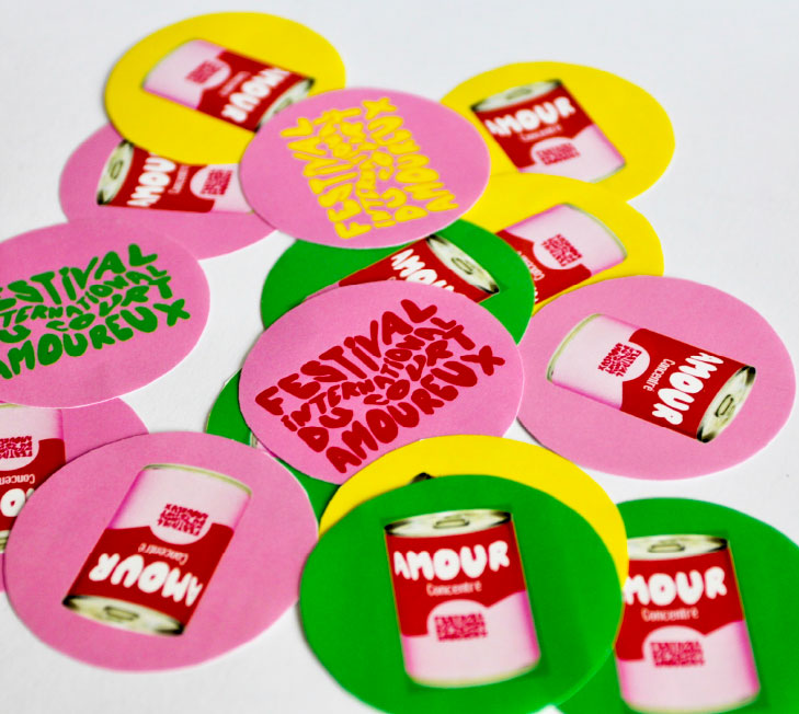 Festival du court amoureux stickers identité visuelle