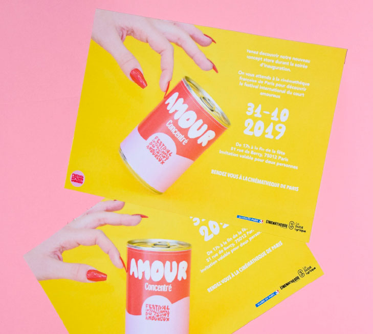 Festival du court amoureux identité visuelle flyers