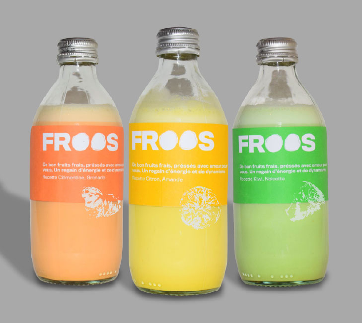 Identité visuelle typographie packaging froos